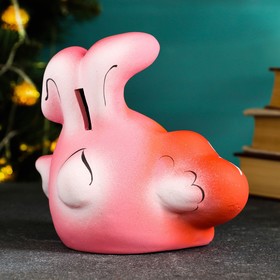 

Копилка "Зайка с сердечком" розовый, 14см