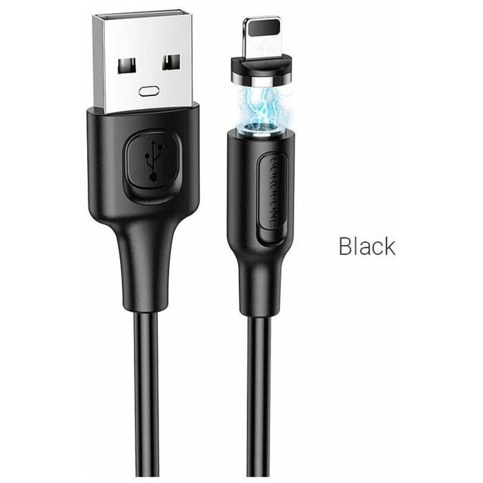 

Кабель Borofone BX41, Lightning - USB, магнитный, 2.4 А, 1 м, PVC оплётка, чёрный