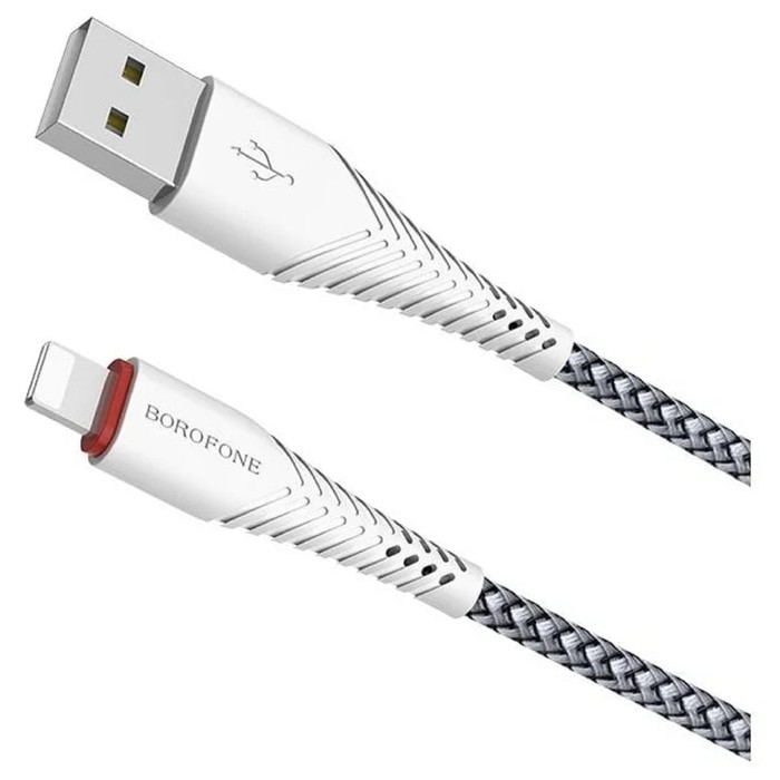 

Кабель Borofone BX25, Lightning - USB, 2.4 А, 1 м, нейлоновая оплётка, белый