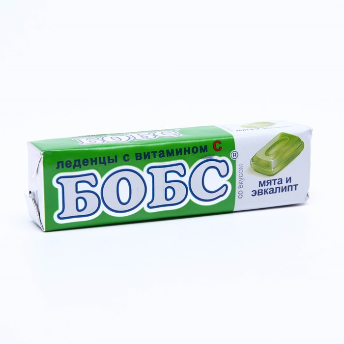 Леденцы БОБС мята с эвкалиптом, витамин С, 10 шт. в упаковке