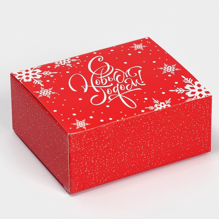 Коробка сборная «С Новым годом», 12 х 10 х 5 см коробка для мини букетов с новым годом единорог 12 х 19 х 10 см