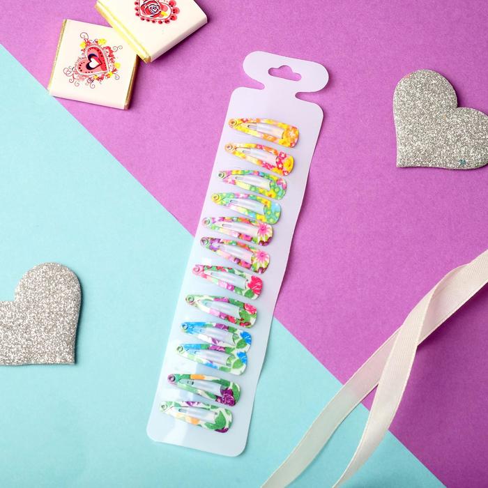 Заколки для волос "Цветик" вишенка (набор 12 шт.)