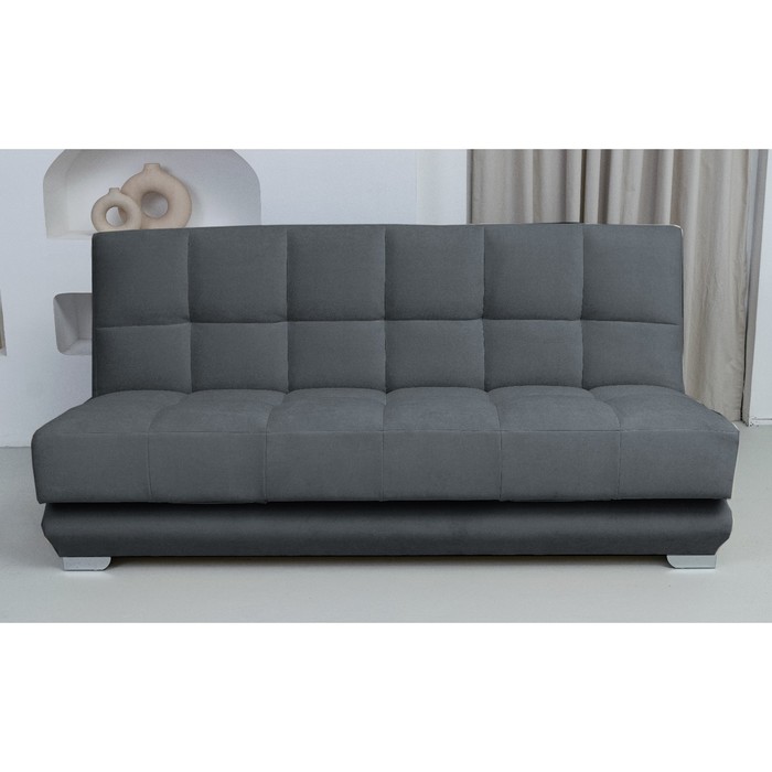 Прямой диван «Прайм 4», книжка, независимый пружинный блок, велюр, цвет ultra grey
