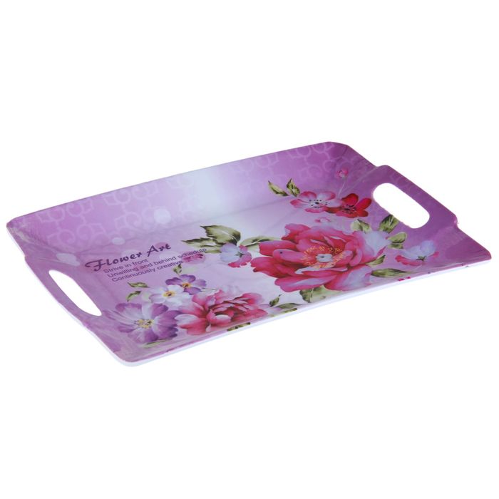 Поднос пластиковый 33х23 см "Летнее настроение", цвета МИКС