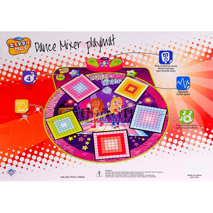 Коврик музыкальный "Весёлые танцы", звуковые эффекты, работает от батареек