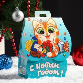 Подарочная коробка домик "Кот и Корги", 12 х 8,5 х 17,5 см