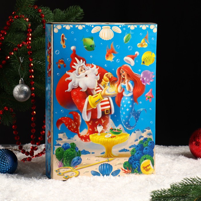 фото Подарочная коробка "подводный новый год", книга, 31 х 21,5 х 6 см