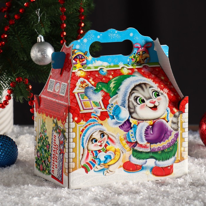 Подарочная коробка Снежки, ларец простой, 20 х 12 х 17 см подарочная коробка огонек коробка кейс 20 5 х 12 х 17 см