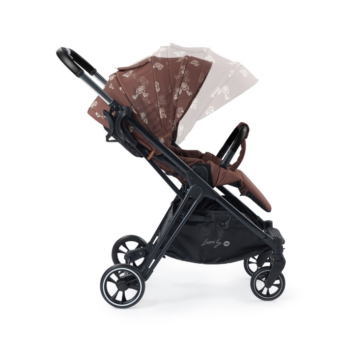 

Коляска прогулочная LUNA bears, черная экокожа, цвет brown