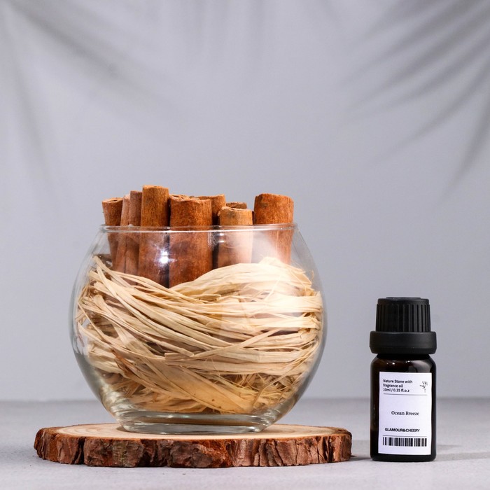 Набор ароматический: ваза-саше с корицей, ароматическое масло Шалфей и морская соль, 10 мл 79992