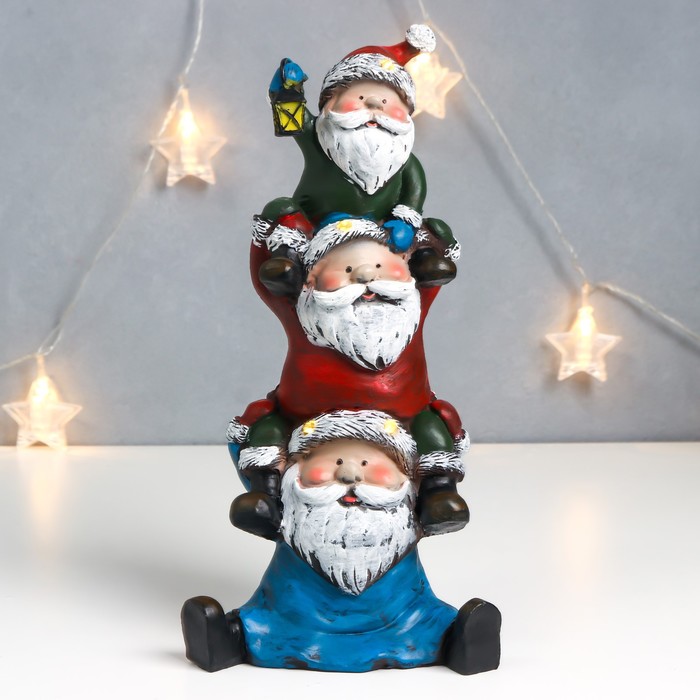 Сувенир полистоун свет Дедушки с фонариками - куча мала 29,5х14,5х11,5 см