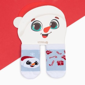 Набор новогодних детских носков Крошка Я «Снеговик», 2 пары, 6-8 см Ош