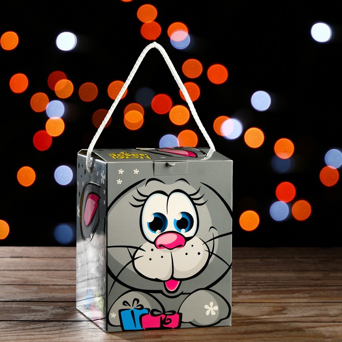 

Подарочная коробка кубик "Зайчонок", 12 х 12 х 15,5 см