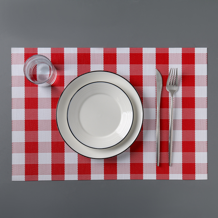 Салфетка кухонная "Ретро" 45х30 см, цвет красный