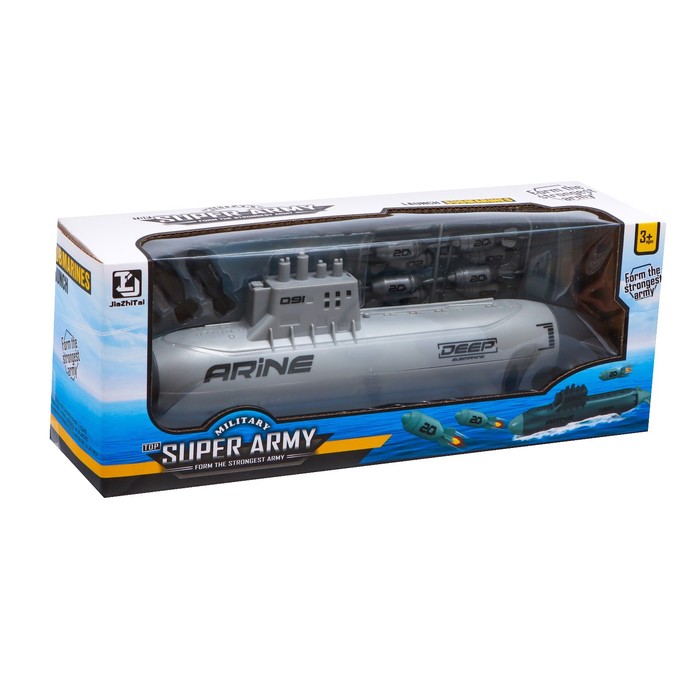 Игровой набор «Подводная лодка», стреляет ракетами, подвижные элементы, цвет светло-серый