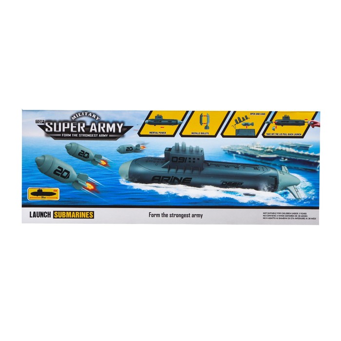 Игровой набор «Подводная лодка», стреляет ракетами, подвижные элементы, цвет темно-серый