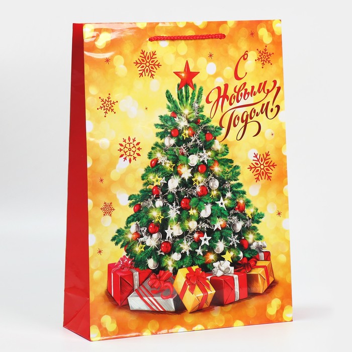 Пакет ламинированный вертикальный «Золото и снежинки», L 28 × 38 × 9 см доступные радости пакет ламинированный вертикальный зайчонок l 28 × 38 × 9 см