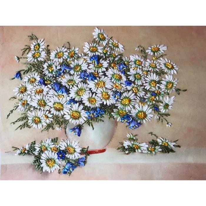 Набор для вышивания лентами «Ромашки и колокольчики», 26 × 35 см набор для вышивания lovely mum мамочка 26 x 26 см bothy threads xhd2