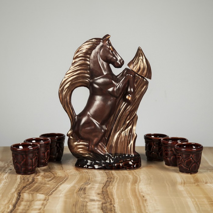 Штоф с рюмками "Конь" 7 предметов, 0,7 л