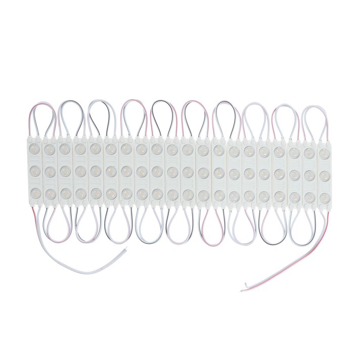 Светодиодный модуль SMD5630, 2 Вт, 3 LED, 180 Lm, IP65, 3000К ,12V Т-БЕЛЫЙ, набор 20 шт.