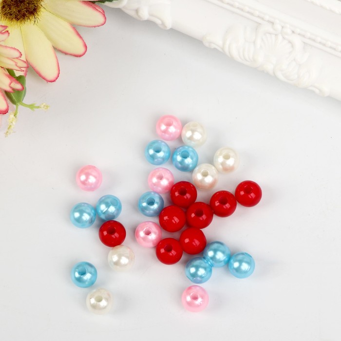 Декор для творчества в банке "Бусинки большие", в наборе 12 шт., 0,8 см