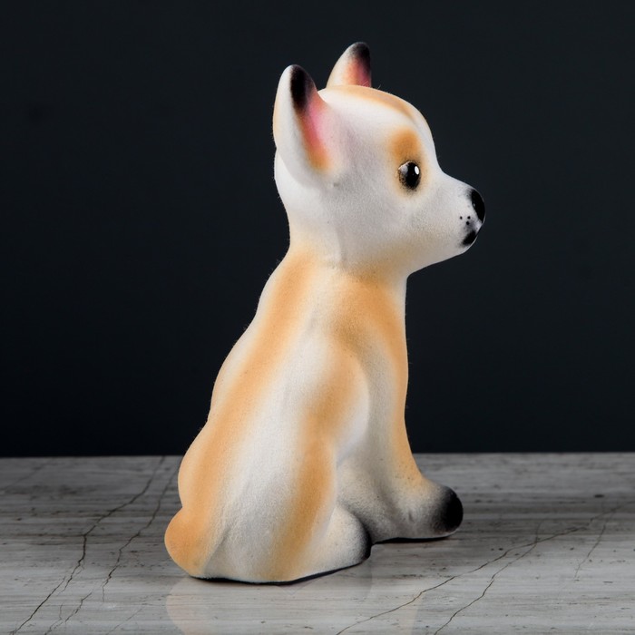 Копилка "Щенок" белая, флок