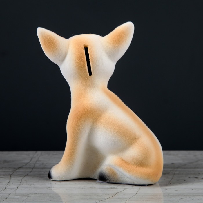 Копилка "Щенок" белая, флок