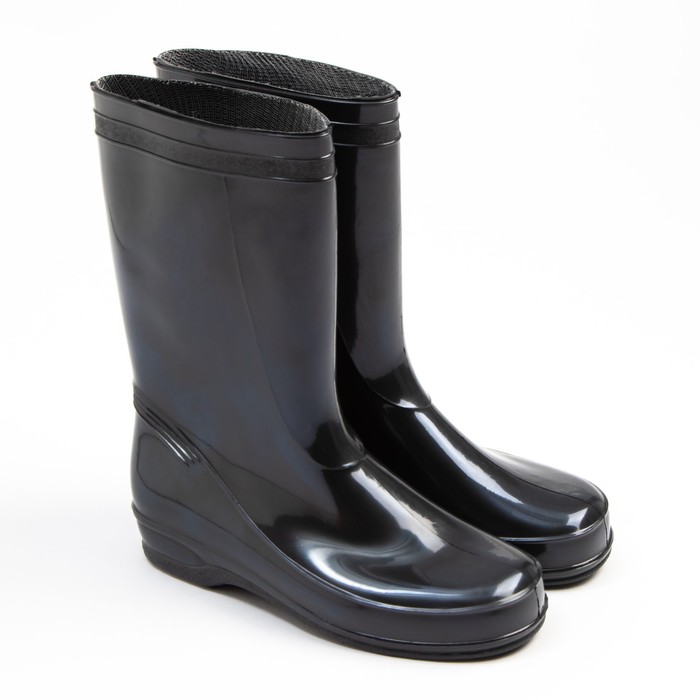 Сапоги женские 26-Х 40 р., черный, ПВХ