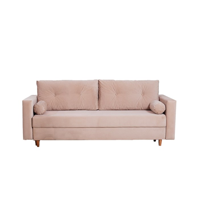 Прямой диван «Киото», механизм еврокнижка, велюр, цвет бежевый прямой диван киото механизм еврокнижка велюр цвет фиолетовый