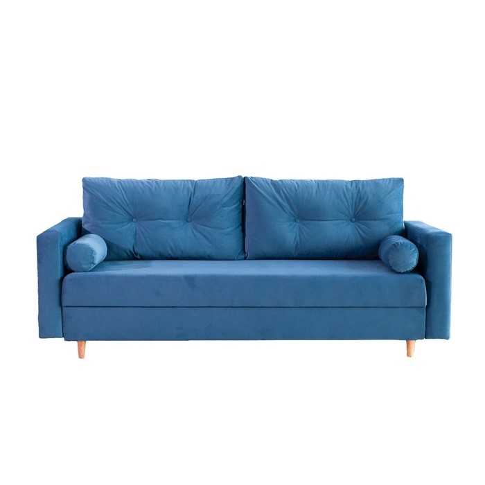 Прямой диван «Киото», механизм еврокнижка, велюр, цвет синий прямой диван киото механизм еврокнижка велюр цвет фиолетовый