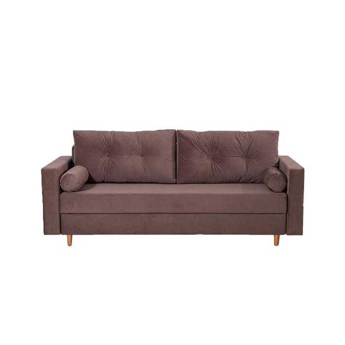 Прямой диван «Киото», механизм еврокнижка, велюр, цвет коричневый прямой диван киото механизм еврокнижка велюр цвет фиолетовый