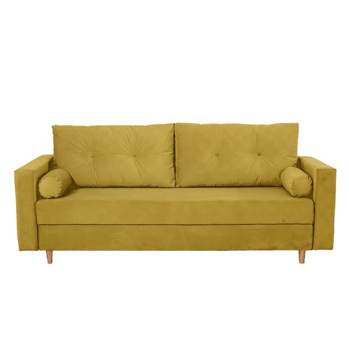 Прямой диван «Киото», механизм еврокнижка, велюр, цвет горчичный прямой диван венеция механизм еврокнижка велюр цвет горчичный