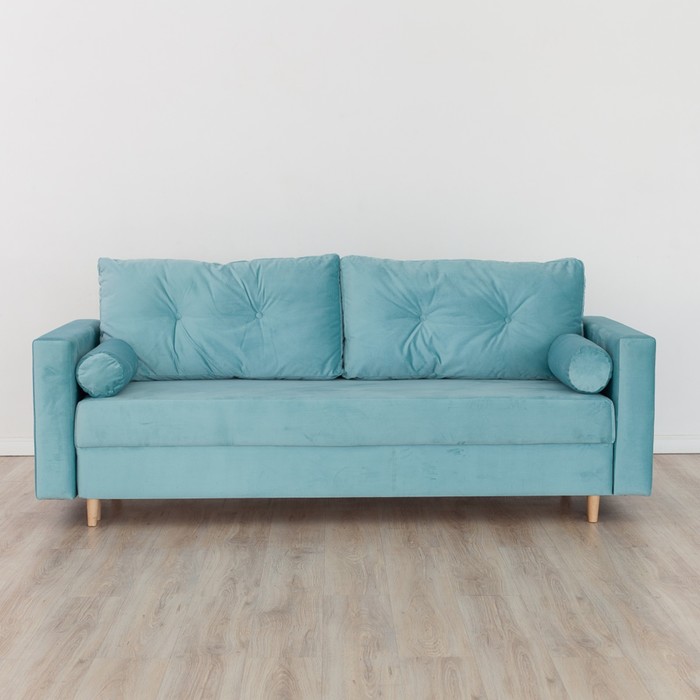 Прямой диван «Киото», механизм еврокнижка, велюр, цвет бирюзовый прямой диван киото механизм еврокнижка велюр цвет фиолетовый