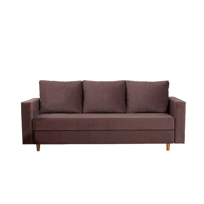 Прямой диван «Ванкувер», механизм еврокнижка, велюр, цвет коричневый прямой диван бёрн механизм еврокнижка велюр цвет коричневый