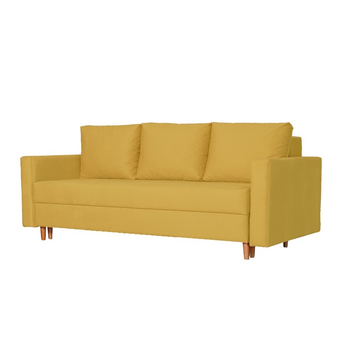 Прямой диван «Ванкувер», механизм еврокнижка, велюр, цвет горчичный прямой диван венеция механизм еврокнижка велюр цвет горчичный