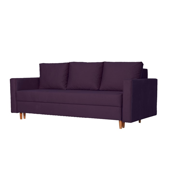 Прямой диван «Ванкувер», механизм еврокнижка, велюр, цвет фиолетовый прямой диван венеция механизм еврокнижка велюр цвет фиолетовый