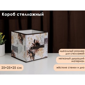 Короб для хранения Доляна «Астра», 25×25×25 см, цвет коричневый Ош