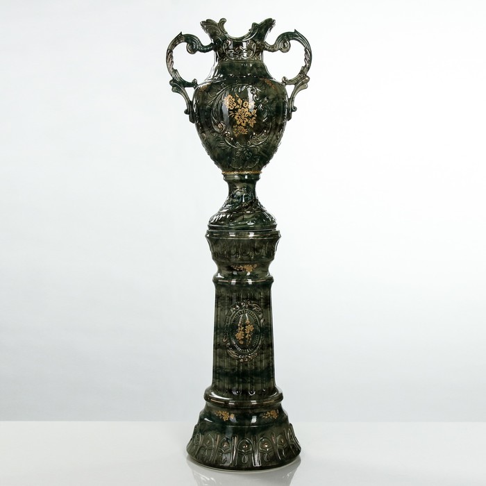 Ваза напольная "Астория" малахит, зелёная