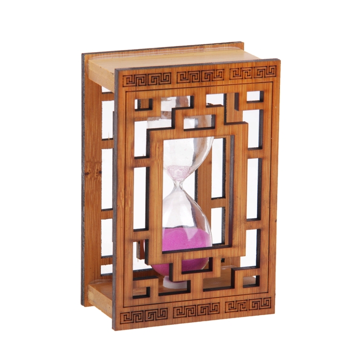 часы песочные в книге с греческим орнаментом, бамбук микс 8*12,5см