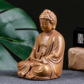 Подставка для благовоний Будда сидит коричневое золото, 12см