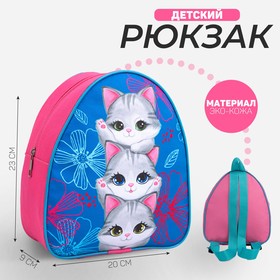 Рюкзак детский «Котята», 23×20,5 см, отдел на молнии Ош