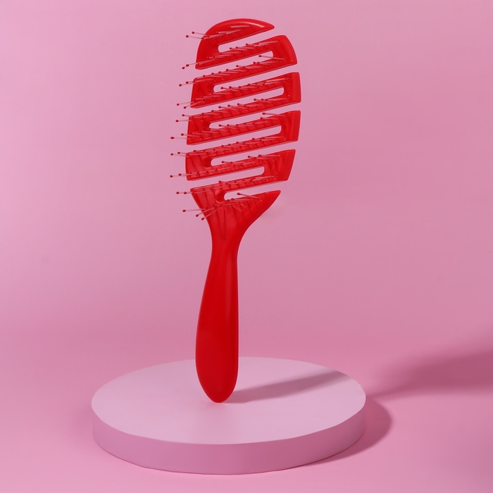 Расчёска массажная, вентилируемая, 23,5 × 8 см, цвет розовый