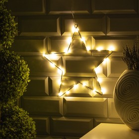 Светодиодная фигура «Звезда» 28 × 28 см, металл, батарейки ААх2 (не в комплекте), свечение тёплое белое Ош