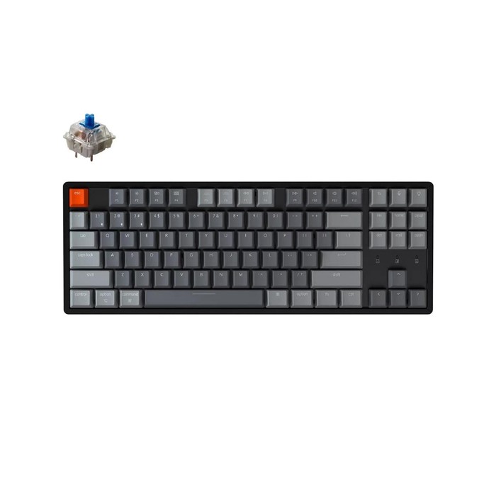 Клавиатура Keychron K8, беспр., механическая, 87 клавиш, RGB подсветка, Blue Switch