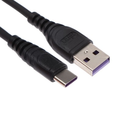 Кабель Mirex (13700-007T3BK), Type-C - USB, 3 А, 1-2 м, быстрая зарядка, черный