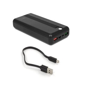 

Внешний аккумулятор BYZ Power Bank W13, 20000 мАч, 2 USB, USB-C, 3А, быстрая зарядка, черный