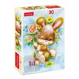 

Макси-пазл «Зайка с цветами», 30 элементов