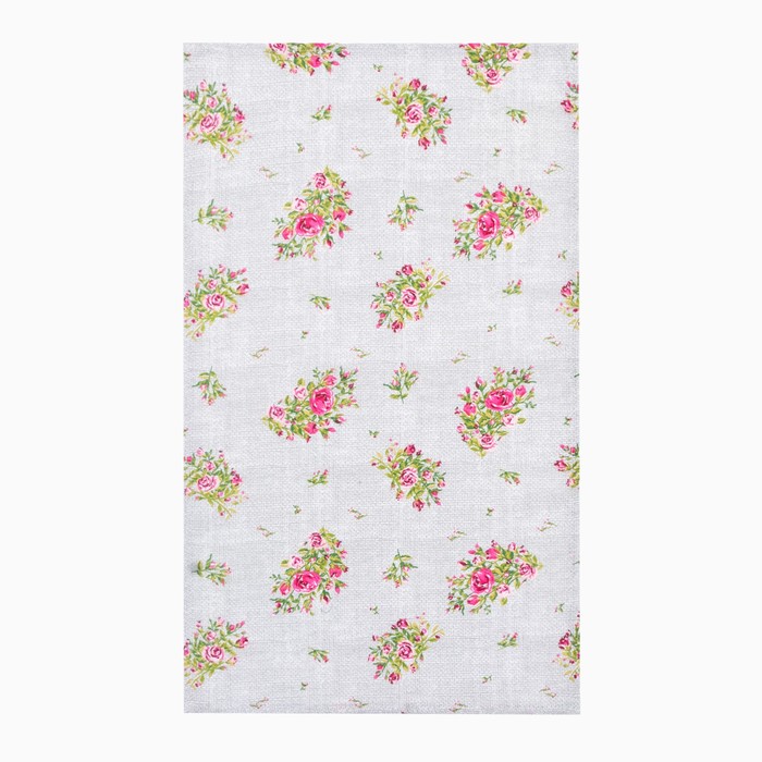 фото Набор кухонных полотенец доляна roses on linen 35х60 см - 3 шт., 100% хлопок, рогожка 164 г/м2