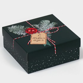 Коробка сборная «Новогодняя посылка», 17 х 17 х 7 см, Новый год