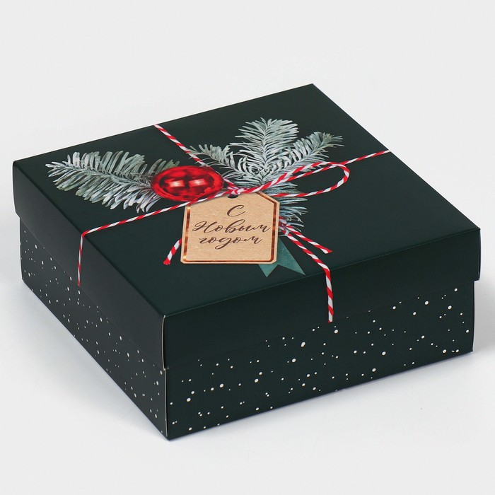 Коробка сборная «Новогодняя посылка», 17 х 17 х 7 см подарочная коробка сборная посылка от деда мороза 24 х 17 х 8 см